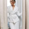 Asymmetrical Tailored Jacket - White