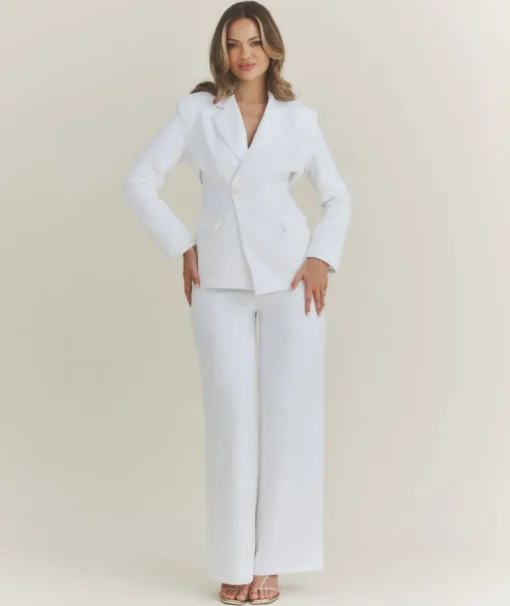 Asymmetrical Tailored Jacket - White
