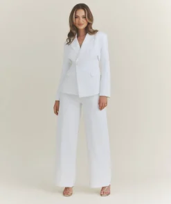 Asymmetrical Tailored Jacket - White