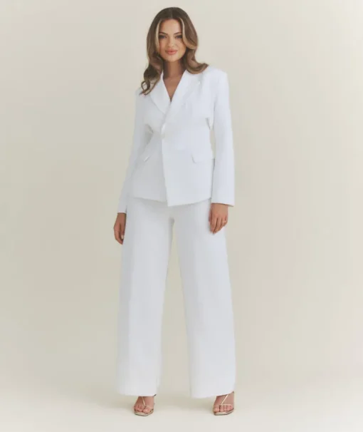 Asymmetrical Tailored Jacket - White