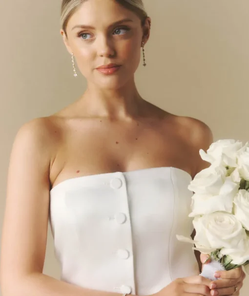 Bandeau Button Through Tailored Waistcoat - White