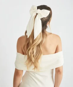 Bardot Gathered Crepe Bridesmaid Dress - Almond