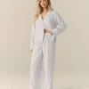 Blue Stripe Boxer Pyjama Trousers - Baby Blue