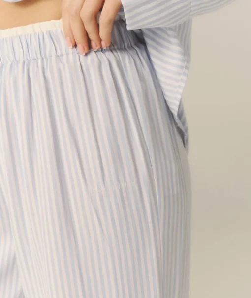 Blue Stripe Boxer Pyjama Trousers - Baby Blue