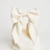 Bow Detail Crepe Pouch Bag