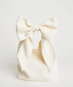 Bow Detail Crepe Pouch Bag