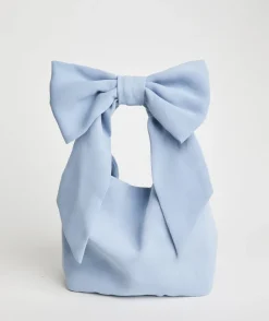 Bow Detail Crepe Pouch Bag