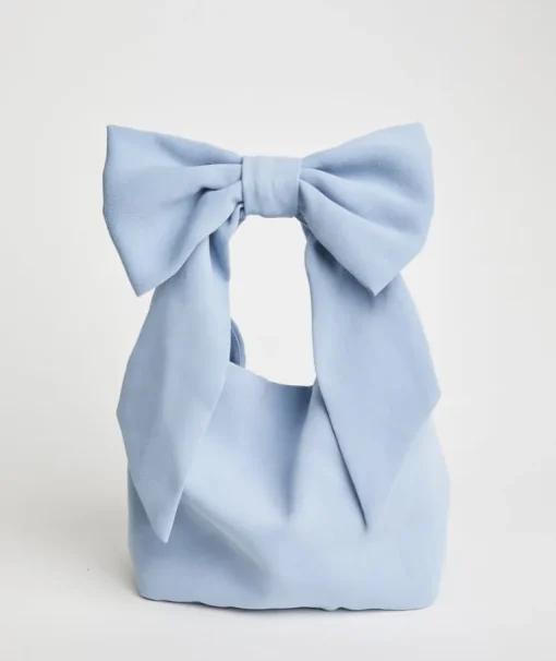 Bow Detail Crepe Pouch Bag