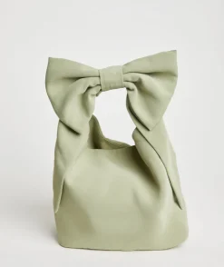 Bow Detail Crepe Pouch Bag