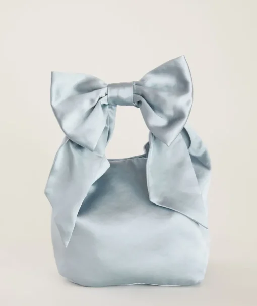 Bow Detail Satin Pouch Bag