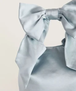 Bow Detail Satin Pouch Bag