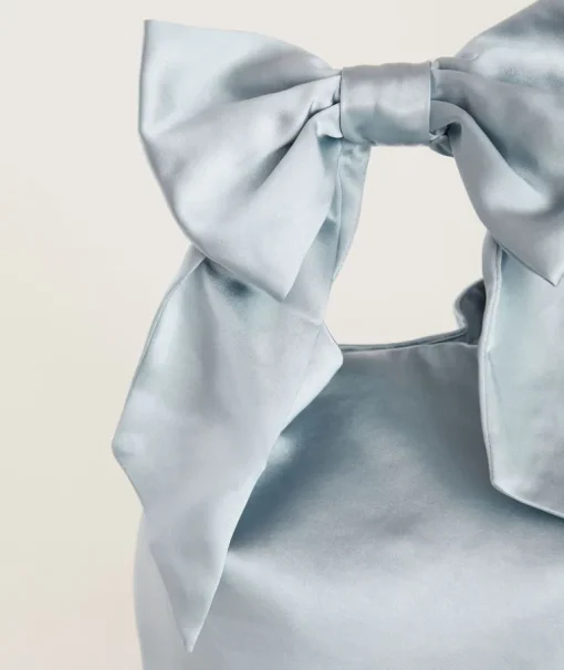 Bow Detail Satin Pouch Bag