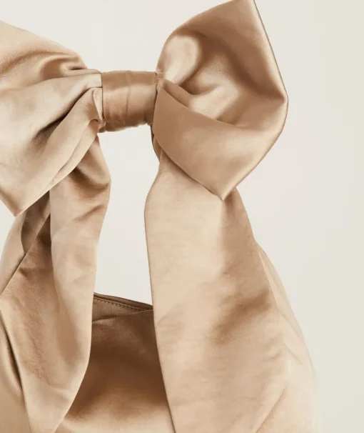 Bow Detail Satin Pouch Bag