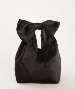 Bow Detail Satin Pouch Bag