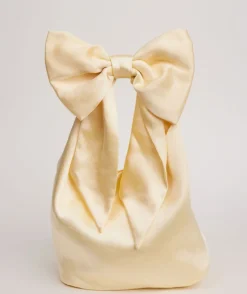 Bow Detail Satin Pouch Bag