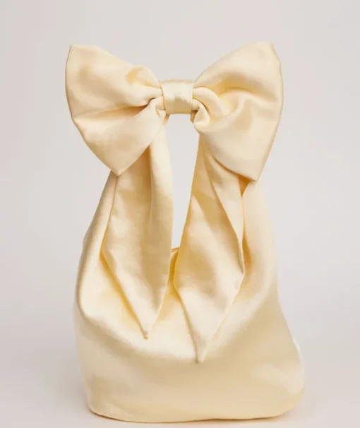 Bow Detail Satin Pouch Bag