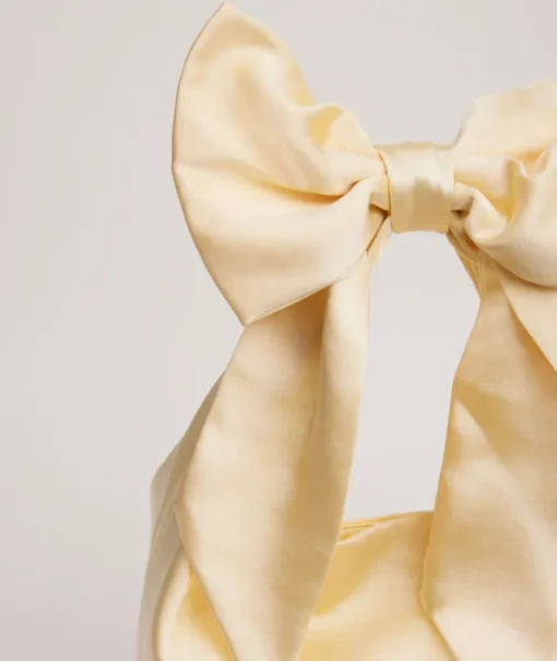Bow Detail Satin Pouch Bag