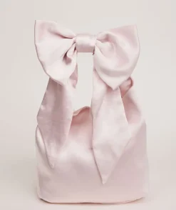 Bow Detail Satin Pouch Bag