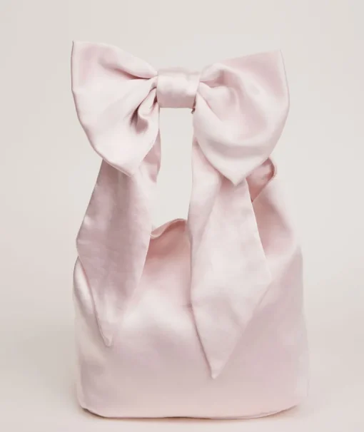 Bow Detail Satin Pouch Bag