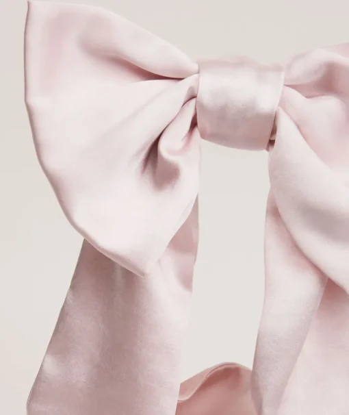 Bow Detail Satin Pouch Bag