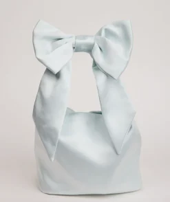 Bow Detail Satin Pouch Bag