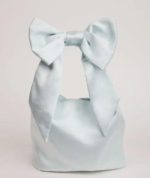 Bow Detail Satin Pouch Bag