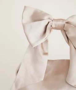 Bow Detail Satin Pouch Bag