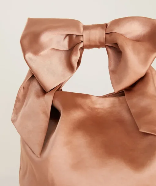 Bow Detail Satin Pouch Bag