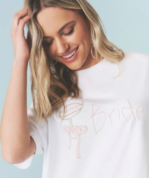 Bride Champagne Coupe Tee - White