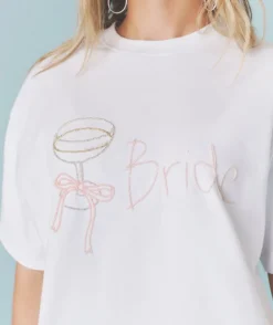 Bride Champagne Coupe Tee - White