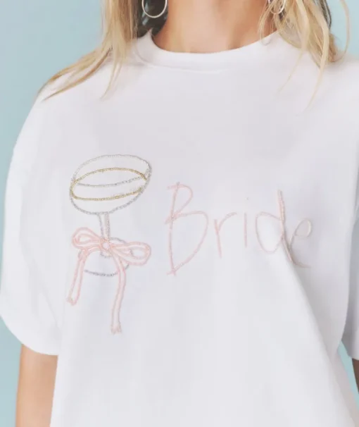 Bride Champagne Coupe Tee - White
