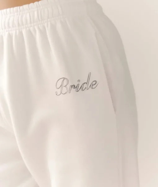 Bride Graphic Cuffed Sweatpants - White