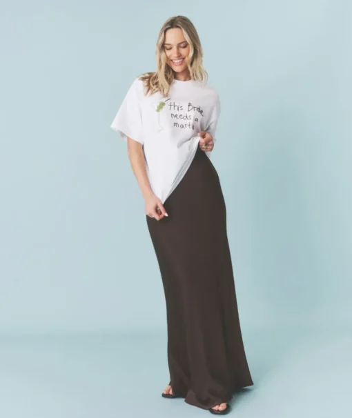 Bride Needs a Martini Beaded Tee - White