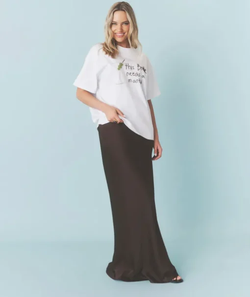 Bride Needs a Martini Beaded Tee - White