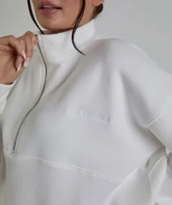 Bride Statement Quarter Zip Sweatshirt - White