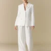 Cinched Tailored Bridal Blazer - Off White