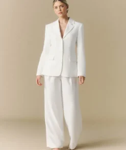 Cinched Tailored Bridal Blazer - Off White