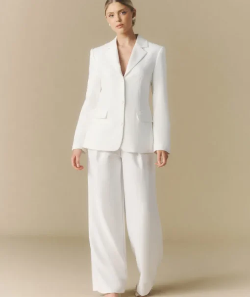 Cinched Tailored Bridal Blazer - Off White
