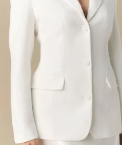 Cinched Tailored Bridal Blazer - Off White