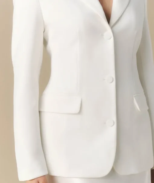 Cinched Tailored Bridal Blazer - Off White