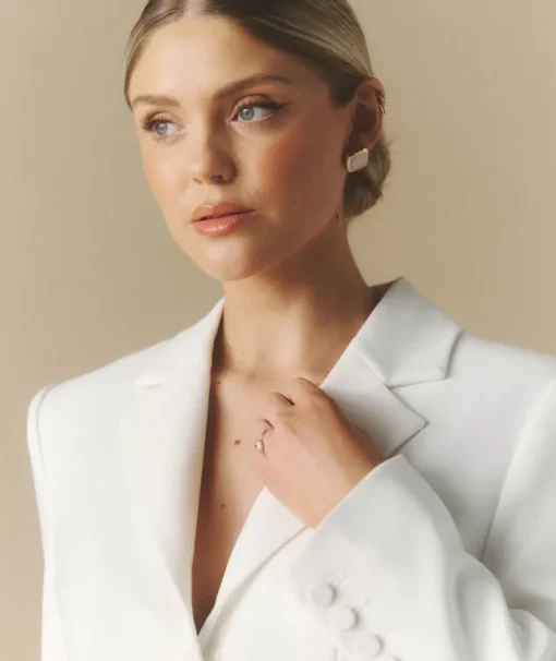 Cinched Tailored Bridal Blazer - Off White