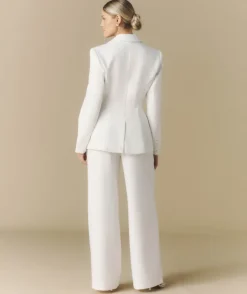 Cinched Tailored Bridal Blazer - Off White