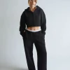 Double Waistband Joggers - Black
