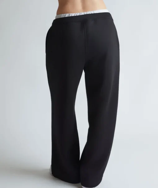 Double Waistband Joggers - Black