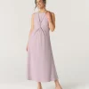 Knot Detail Sleeveless Midi Dress - Pale Lilac