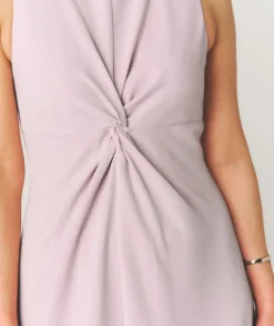 Knot Detail Sleeveless Midi Dress - Pale Lilac