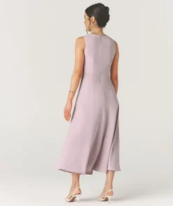 Knot Detail Sleeveless Midi Dress - Pale Lilac