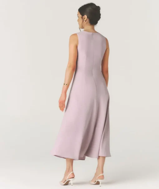 Knot Detail Sleeveless Midi Dress - Pale Lilac
