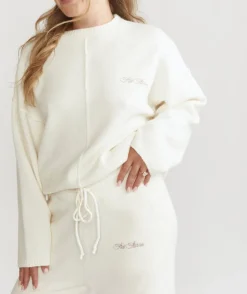 Limited Edition Relaxed Wide Leg Trousers - Cream