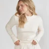 Long Sleeve Pointelle Pyjama Top & Wide Leg Trouser Pyjama Set - Rosewater